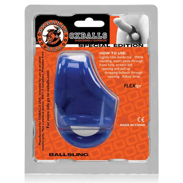 Oxballs Ballsling Ball Split Sling - Police Blue - Gay & Lesbian Products
