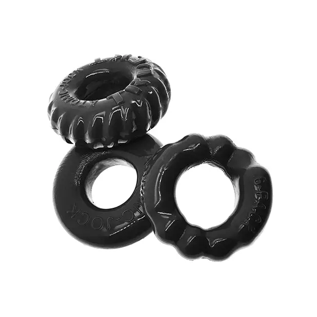Oxballs Bonemaker 3 Pack Cockring Kit - Black - Gay & Lesbian Products