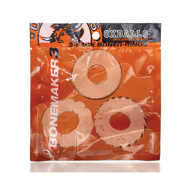 Oxballs Bonemaker 3 Pack Cockring Kit - Clear - Gay & Lesbian Products