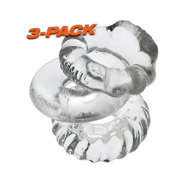 Oxballs Bonemaker 3 Pack Cockring Kit - Clear - Gay & Lesbian Products