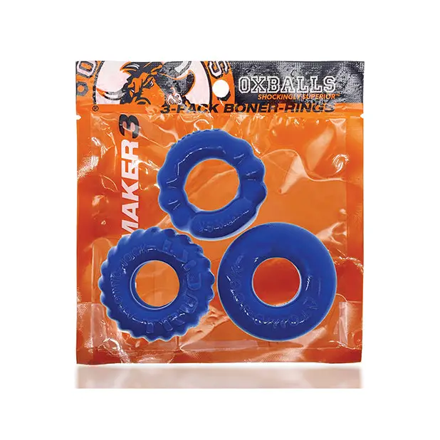 Oxballs Bonemaker 3 Pack Cockring Kit - Pool blue - Gay & Lesbian Products