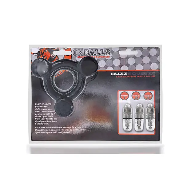 Oxballs Buzz Squeeze Ballstretcher Vibe - Black - Gay & Lesbian Products