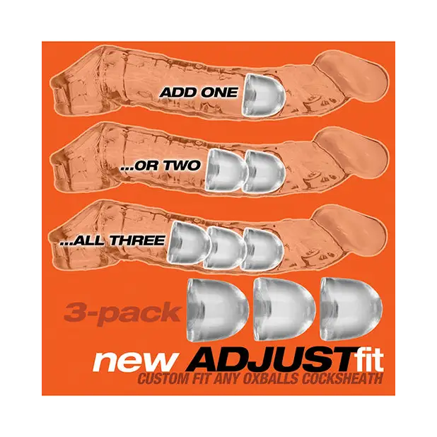 Oxballs Cocksheath Adjustfit Inserts - Pack of 3 Clear - Gay & Lesbian Products