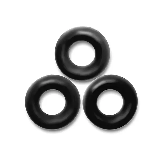 Oxballs Fat Willy 3 Pack Jumbo Cock Rings - Black - Gay & Lesbian Products