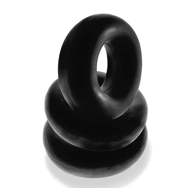 Oxballs Fat Willy 3 Pack Jumbo Cock Rings - Black - Gay & Lesbian Products