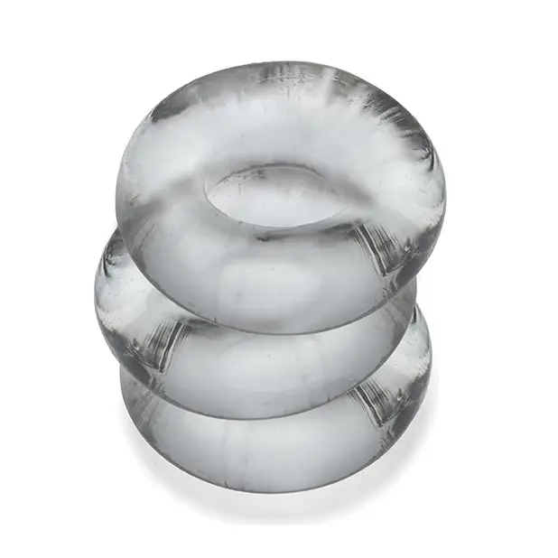 Oxballs Fat Willy 3 Pack Jumbo Cock Rings - Clear - Gay & Lesbian Products