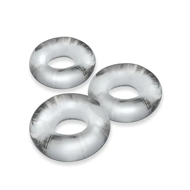 Oxballs Fat Willy 3 Pack Jumbo Cock Rings - Clear - Gay & Lesbian Products