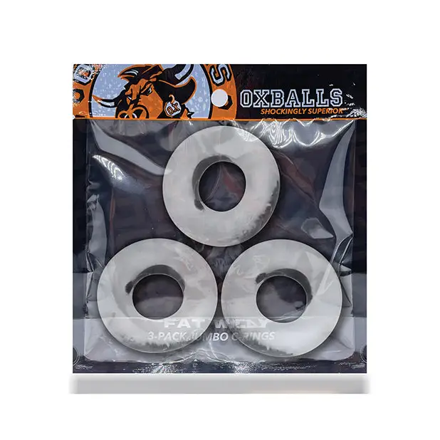 Oxballs Fat Willy 3 Pack Jumbo Cock Rings - Clear - Gay & Lesbian Products