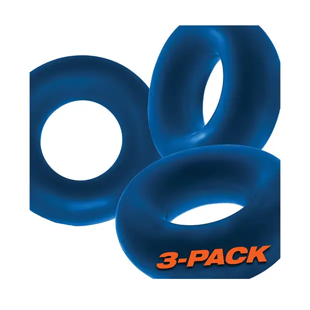 Oxballs Fat Willy 3 Pack Jumbo Cock Rings - Space Blue - Gay & Lesbian Products