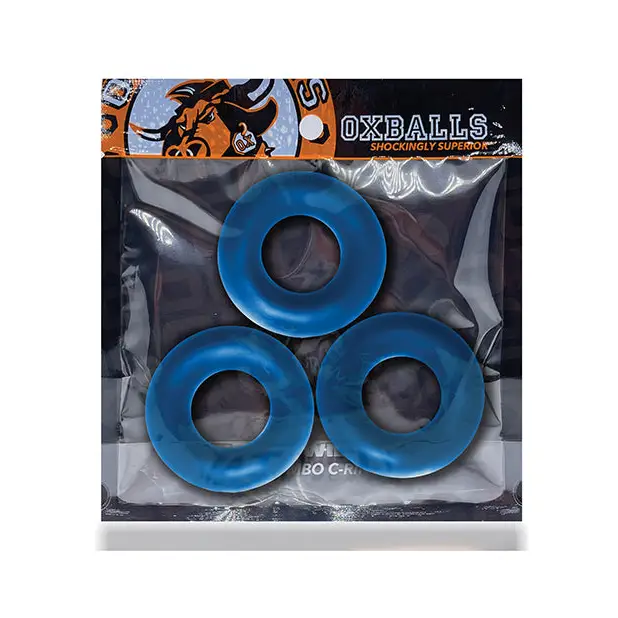 Oxballs Fat Willy 3 Pack Jumbo Cock Rings - Space Blue - Gay & Lesbian Products