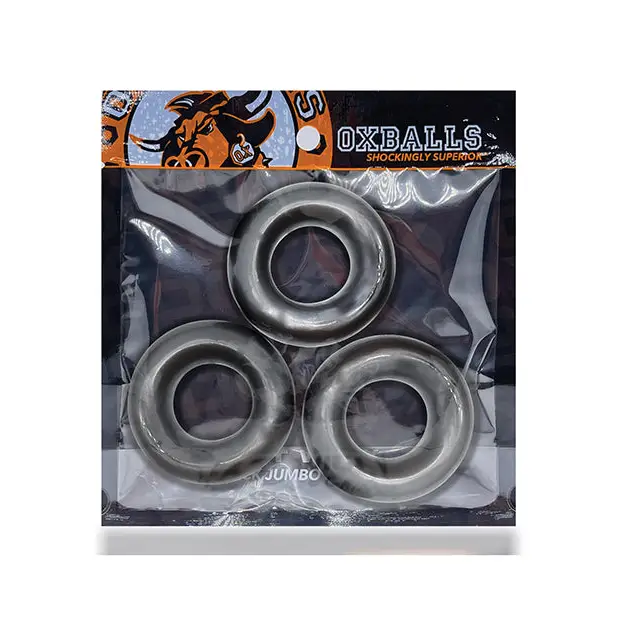 Oxballs Fat Willy 3 Pack Jumbo Cock Rings - Steel - Gay & Lesbian Products
