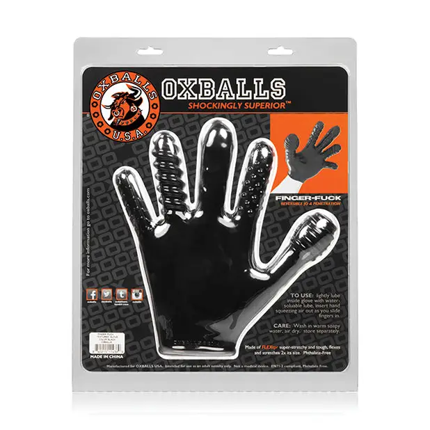 Oxballs Finger Fuck Glove - Black - Massage Products