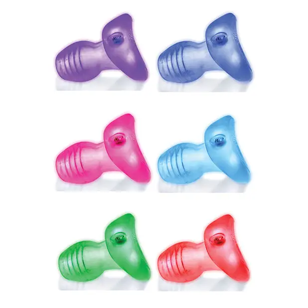 Oxballs Glowhole 1 Hollow Buttplug w/LED Insert Small - Clear - Gay & Lesbian Products