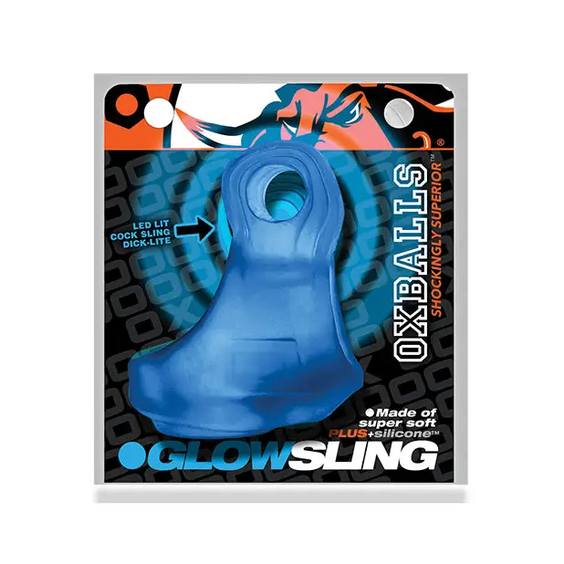 Oxballs Glowsling Cock Sling - LED Blue Ice - Gay & Lesbian Products