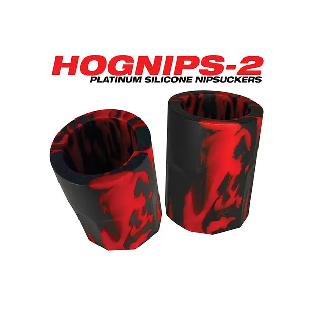 Oxballs Hognips 2 Nipple Suckers - Red/Black - Gay & Lesbian Products