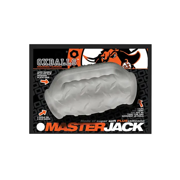 Oxballs MasterJack Double Penetration Stroker - Jo Clear Ice - Gay & Lesbian Products
