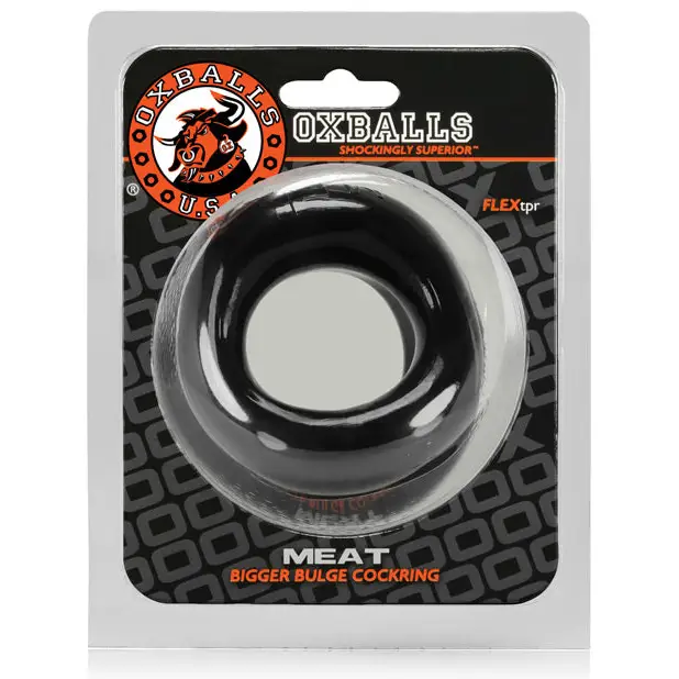 Oxballs Meat Padded Cock Ring - Black - Gay & Lesbian Products