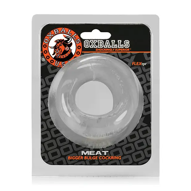 Oxballs Meat Padded Cock Ring - Clear - Gay & Lesbian Products