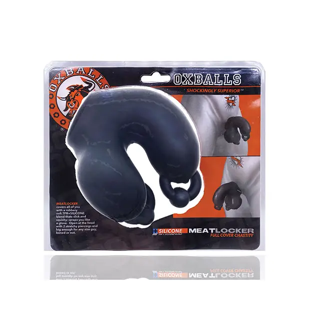 Oxballs Meatlocker Chastity - Black - Bondage Blindfolds & Restraints