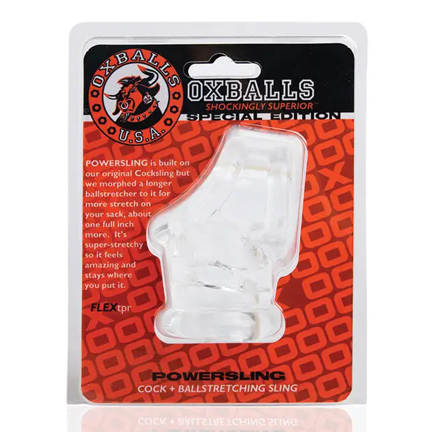 Oxballs Powerballs Cocksling & Ball Stretcher - Clear - Gay & Lesbian Products