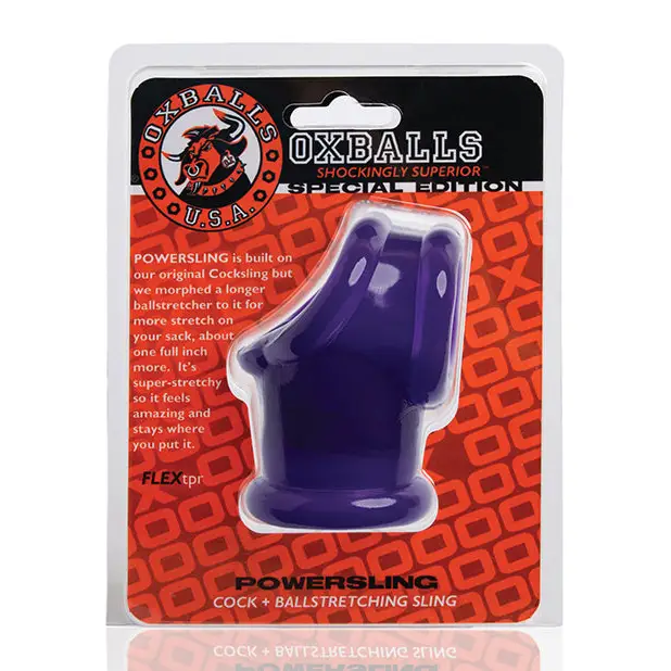 Oxballs Powerballs Cocksling & Ball Stretcher - Eggplant - Gay & Lesbian Products