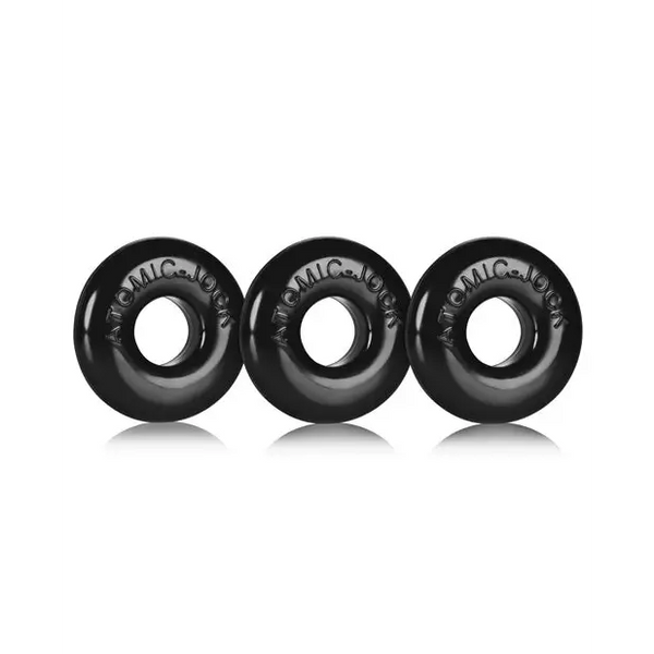 Oxballs Ringer Donut 1 - Black Pack of 3 - Gay & Lesbian Products