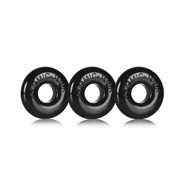 Oxballs Ringer Donut 1 - Black Pack of 3 - Gay & Lesbian Products