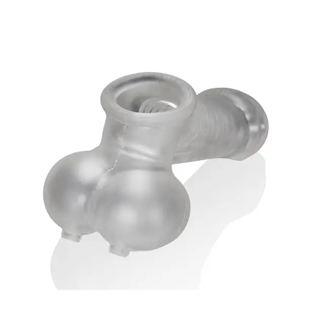 Oxballs Sackjack Wearable Jack Off Sheath - Clear Frost - Gay & Lesbian Products