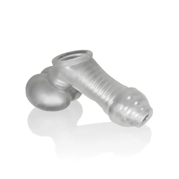 Oxballs Sackjack Wearable Jack Off Sheath - Clear Frost - Gay & Lesbian Products