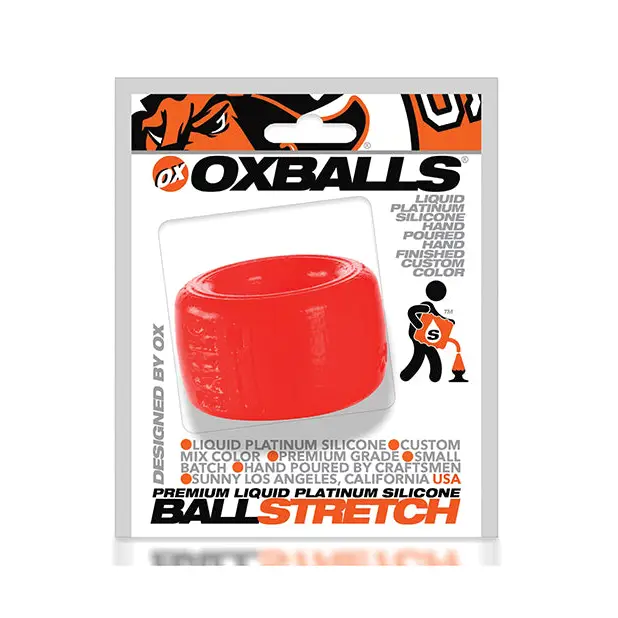 Oxballs Silicone Ball T Ball Stretcher - Red - Gay & Lesbian Products