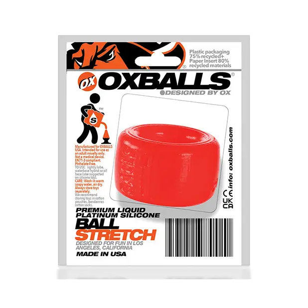 Oxballs Silicone Ball T Ball Stretcher - Red - Gay & Lesbian Products