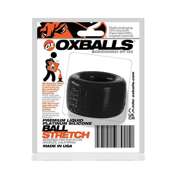 Oxballs Silicone Balls-T Ball Stretcher - Black - Gay & Lesbian Products