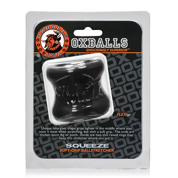 Oxballs Squeeze Ball Stretcher - Black - Gay & Lesbian Products