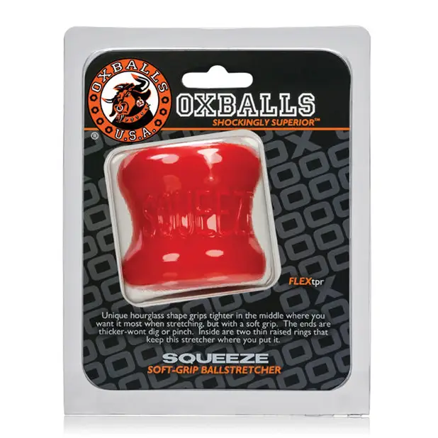 Oxballs Squeeze Ball Stretcher - Red - Gay & Lesbian Products