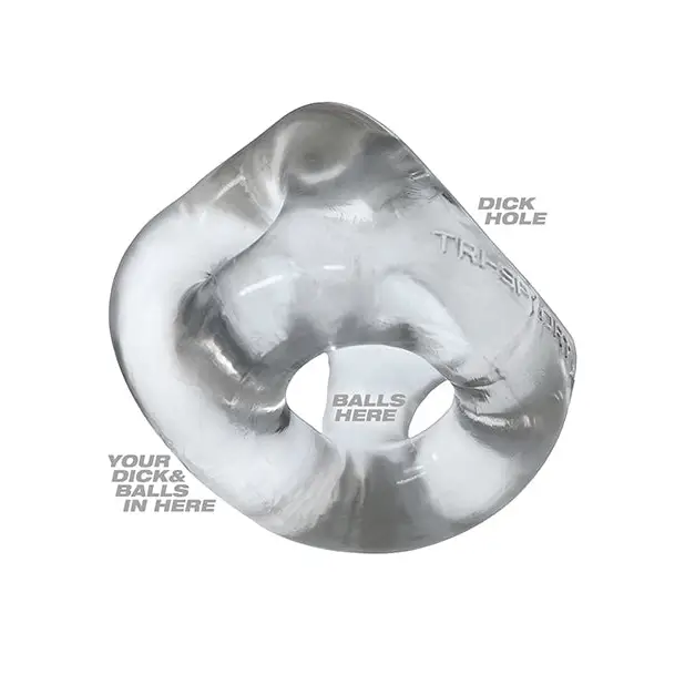 Oxballs Tri Sport XL 3 Ring Sling - Clear - Gay & Lesbian Products
