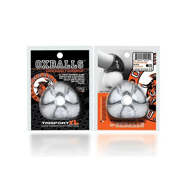 Oxballs Tri Sport XL 3 Ring Sling - Clear - Gay & Lesbian Products