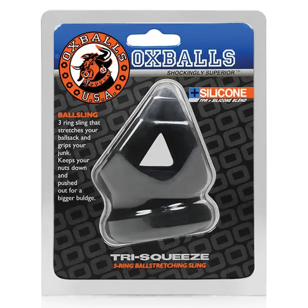 Oxballs Tri-Squeeze Cocksling/Ball Stretcher - Black Ice - Gay & Lesbian Products