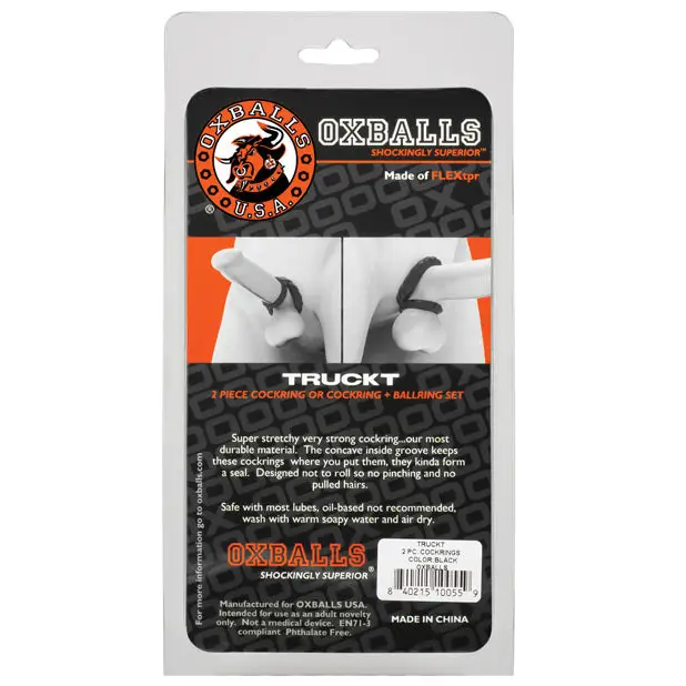 Oxballs TruckT Cock & Ball Ring - Black Pack of 2 - Gay & Lesbian Products