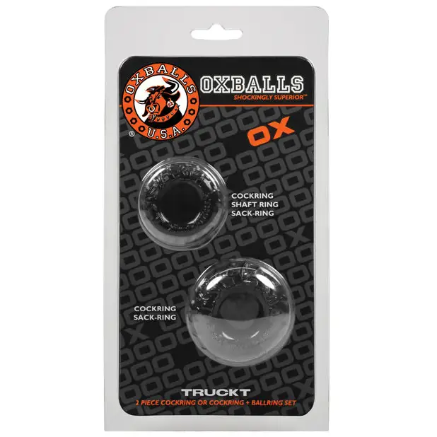 Oxballs TruckT Cock & Ball Ring - Black Pack of 2 - Gay & Lesbian Products