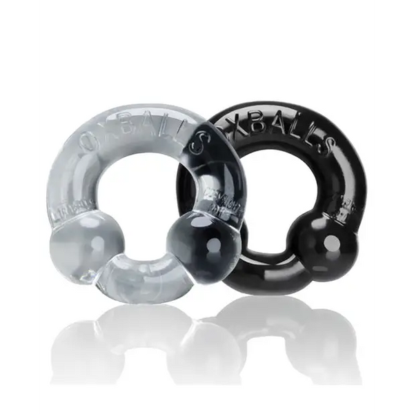 Oxballs Ultraballs Cock Rings - Black/Clear Pack of 2 - Gay & Lesbian Products