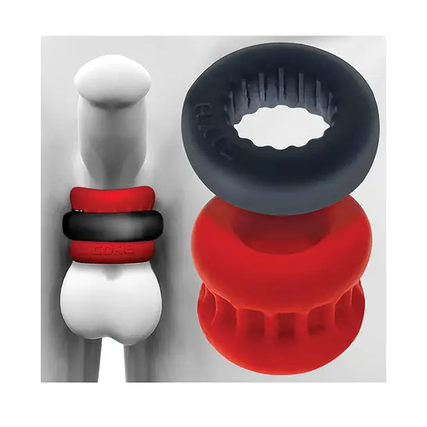 Oxballs UltraCore Ball Stretcher w/Axis Ring - Red Ice - Gay & Lesbian Products