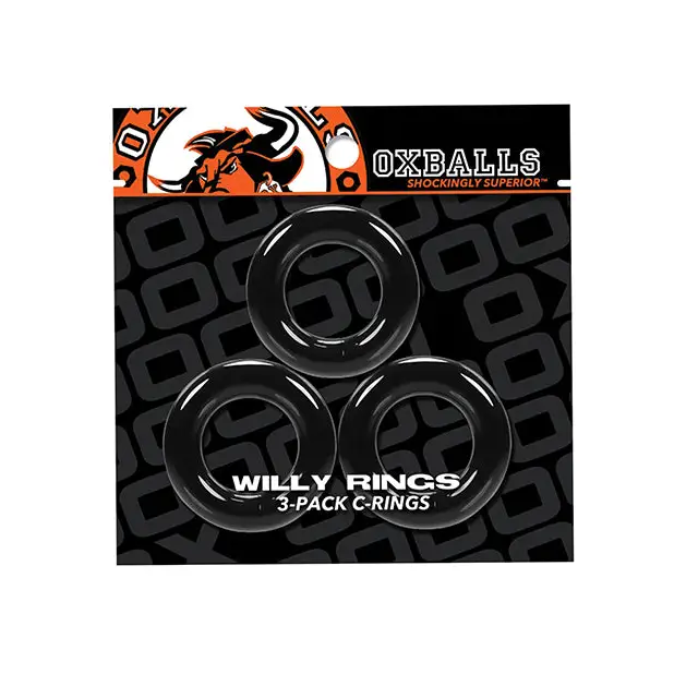 Oxballs Willy Rings - Black Pack of 3 - Gay & Lesbian Products