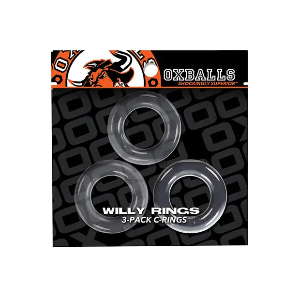 Oxballs Willy Rings - Clear Pack of 3 - Gay & Lesbian Products