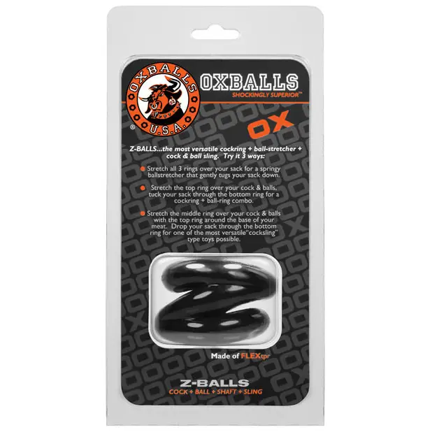 Oxballs Z Balls Ballstretcher - Black - Gay & Lesbian Products