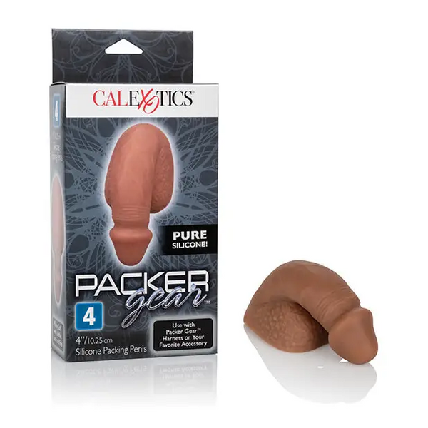 Packer Gear 4’’ Silicone Packing Penis - Brown - Transgender Products