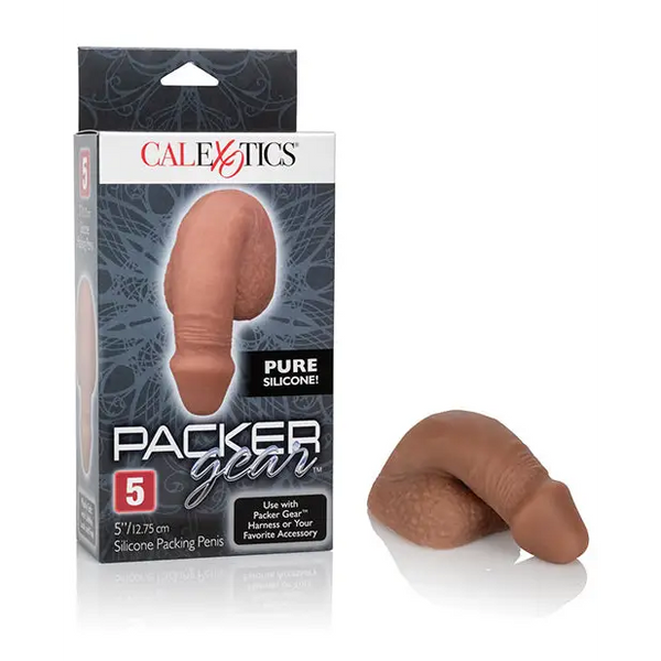 Packer Gear 5’’ Silicone Packing Penis - Brown - Transgender Products