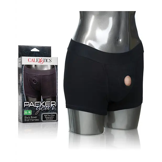 Packer Gear Boxer Brief Harness 2XL/3XL - Black - Transgender Products