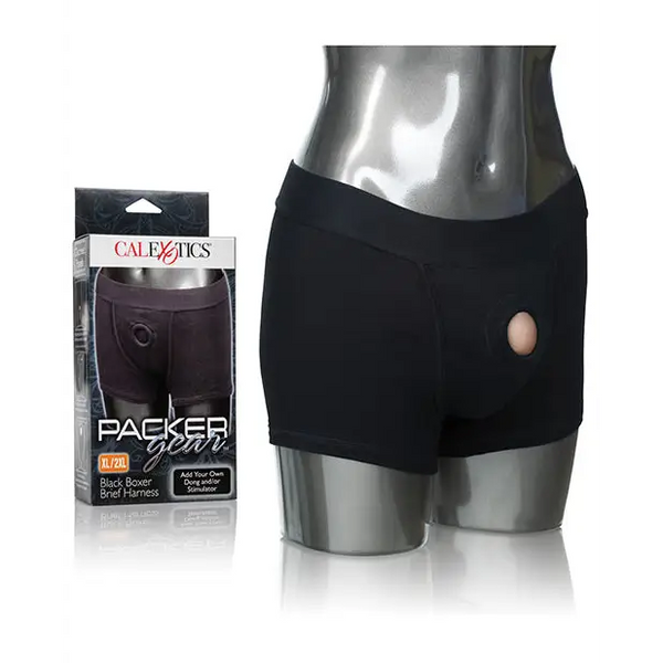 Packer Gear Boxer Brief Harness XL/2XL - Black - Transgender Products