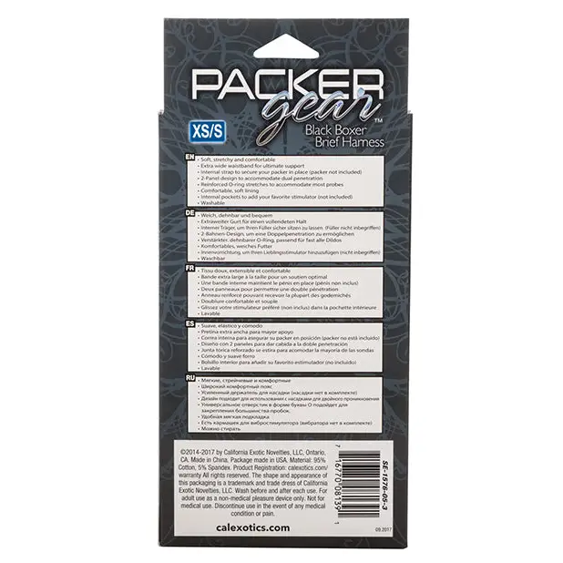 Packer Gear Boxer Harness XS/S - Black - Transgender Products