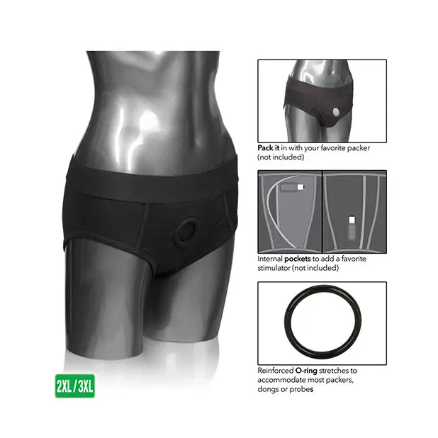 Packer Gear Brief Harness 2XL/3XL - Black - Transgender Products